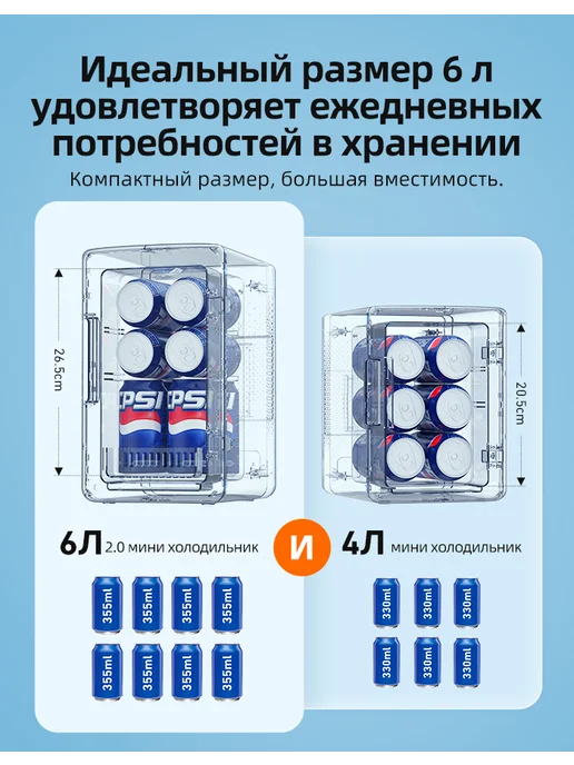 AstroAI Мини-холодильники для продуктов и напитков в авто 6 литров, черный, фото 2