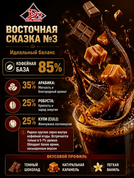 DONG PHUONG Кофе молотый вьетнамский 500 гр Восточная сказка №3, №3, фото 2