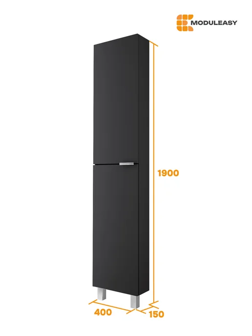 MODULEASY Пенал в ванную напольный 190х40 см Сабина графит Ц0000040124, 190x40 см, фото 2