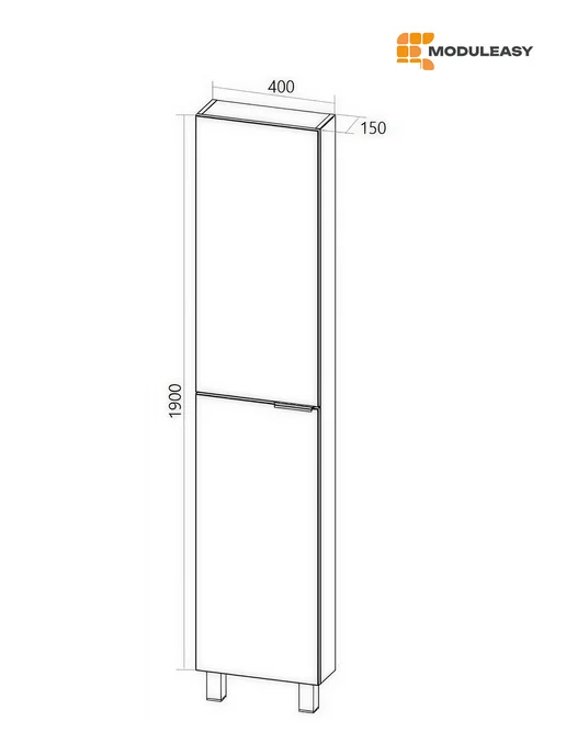 MODULEASY Пенал в ванную напольный 190х40 см Сабина графит Ц0000040124, 190x40 см, фото 7