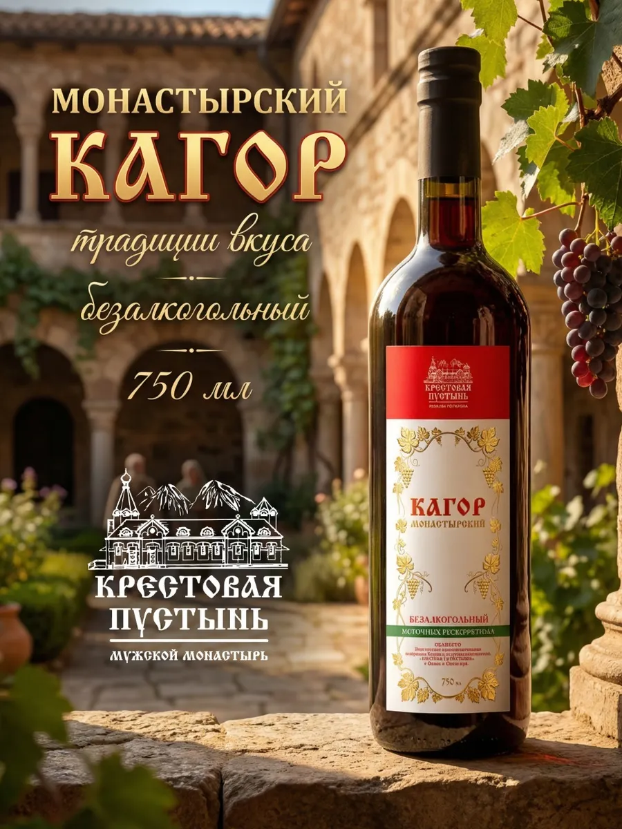 Безалкогольное вино Кагор монастырский натуральный