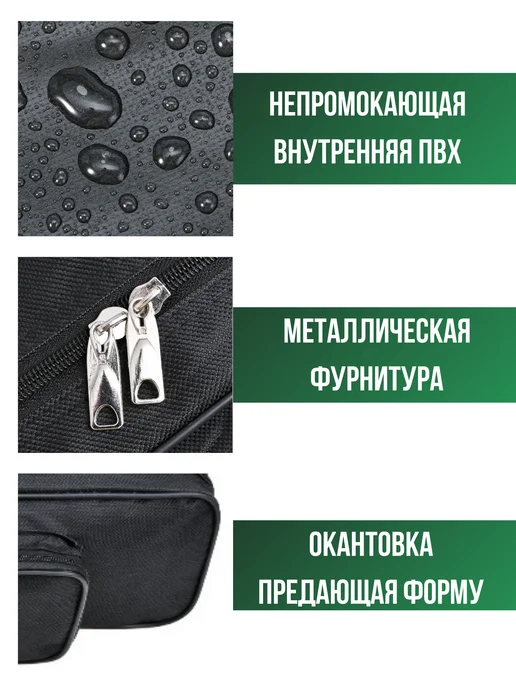 FISHER PRO Чехол для удочек 120 см 3 отделения, черный, фото 2