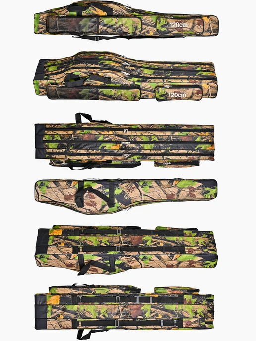 FISHER PRO Чехол для удочек 120 см 3 отделения, зеленый, фото 4