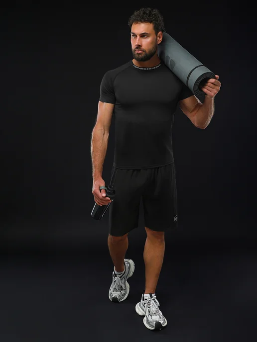 SPORT GEAR Футболка спортивная обтягивающая рашгард, черный, фото 7