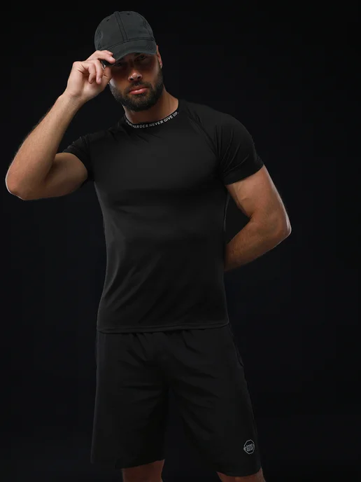 SPORT GEAR Футболка спортивная обтягивающая рашгард, черный, фото 8