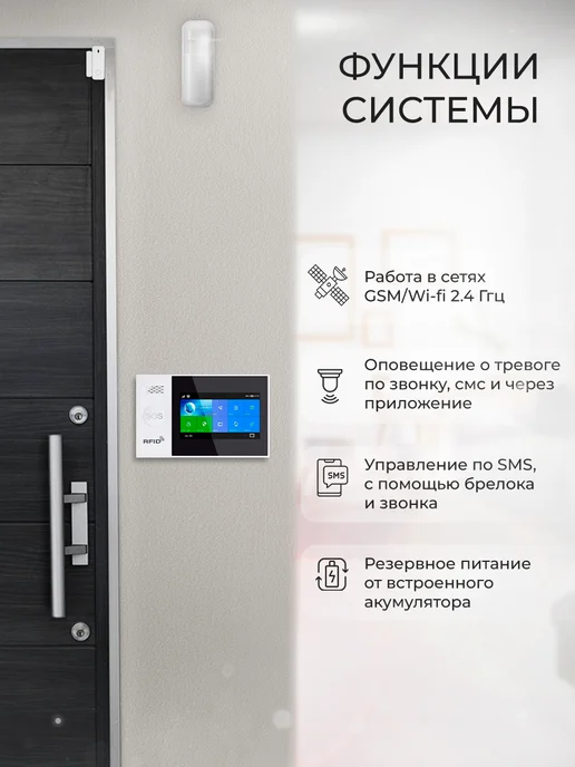 Ps-Link Комплект охранной GSM WIFI сигнализации WG107T-6, вариант, фото 2