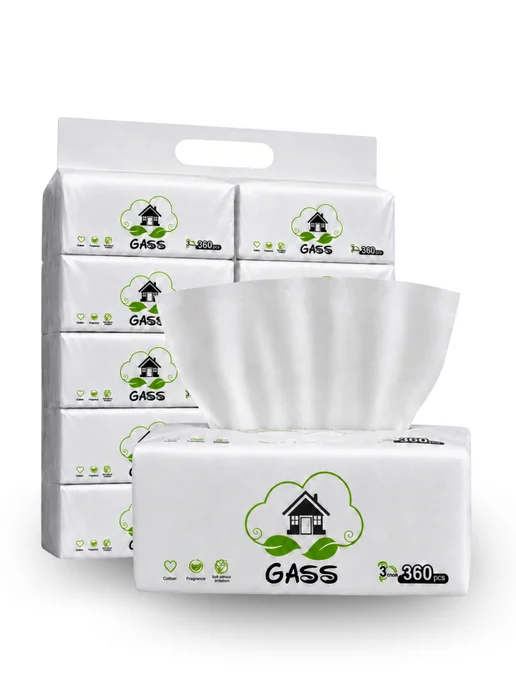 GASS_HOME Салфетки бумажные сухие 3600 слой -10 уп по 120 шт, 120 шт, фото 7