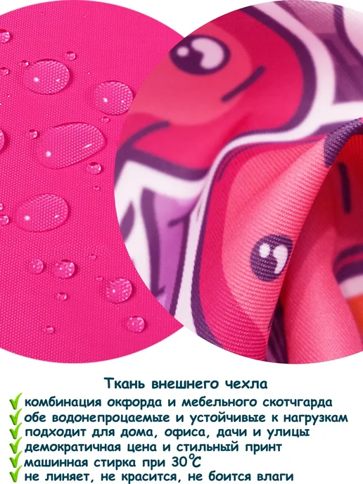 ПИНГВО Кресло-мешок 2xl детское, розовый, фото 2
