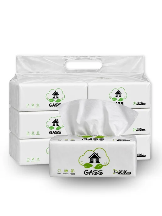 GASS_HOME Салфетки бумажные сухие 3600 слой -10 уп по 120 шт, 120 шт, фото 7