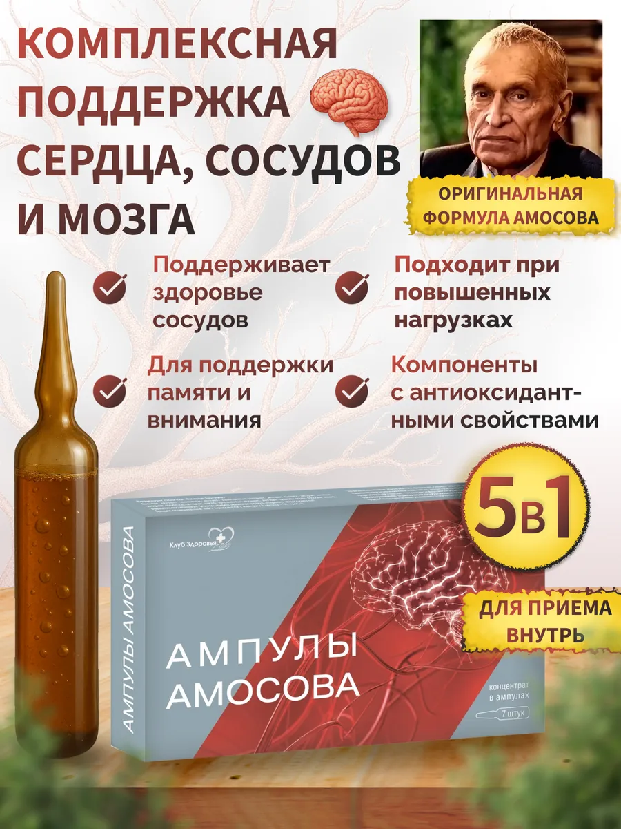 Ампулы Амосова для сердца, сосудов и мозга