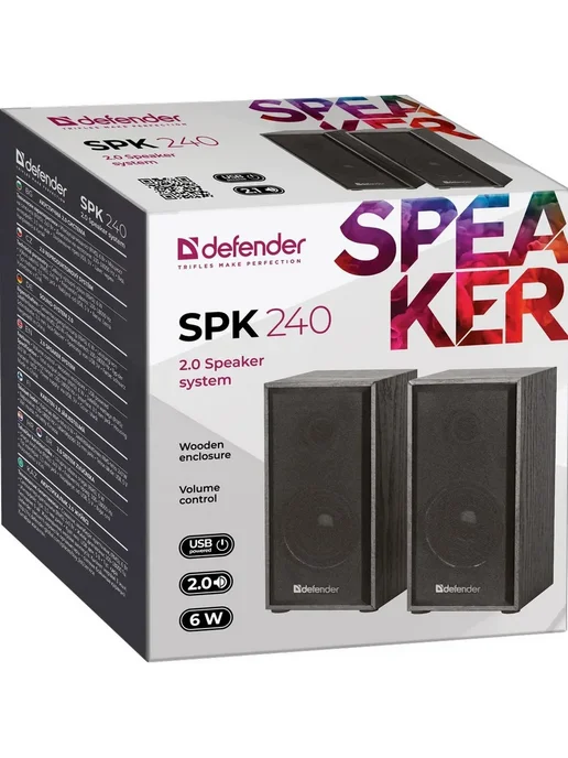 DEFENDER Колонки для компьютера SPK-240, 2.0 6 Вт, питание - USB, 6 Вт, фото 6