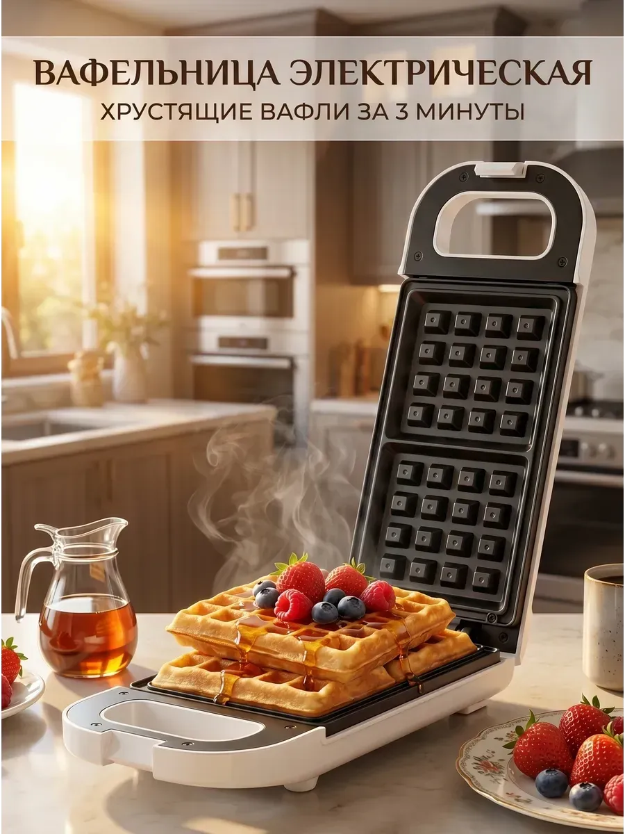 Вафельница электрическая для венских вафель и бельгийских