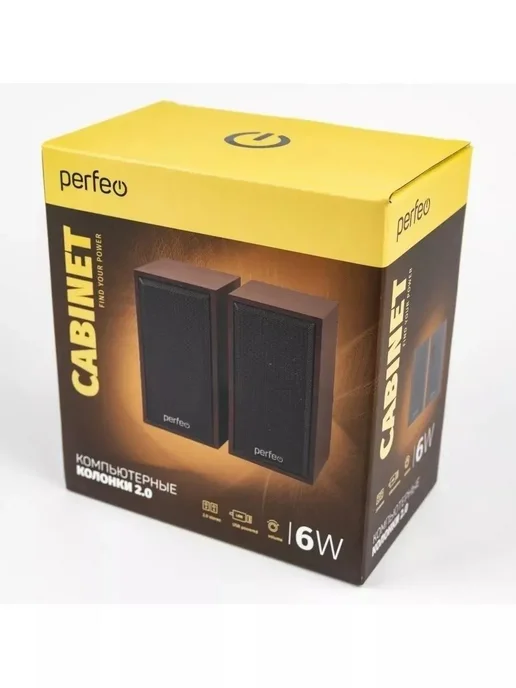 PERFEO Колонки компьютерные «CABINET» 2.0 2х3 Вт USB, 2x3, 3 Вт, фото 5