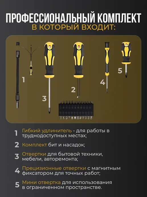 P&M TECH Набор отверток и бит для дома, вариант, фото 2