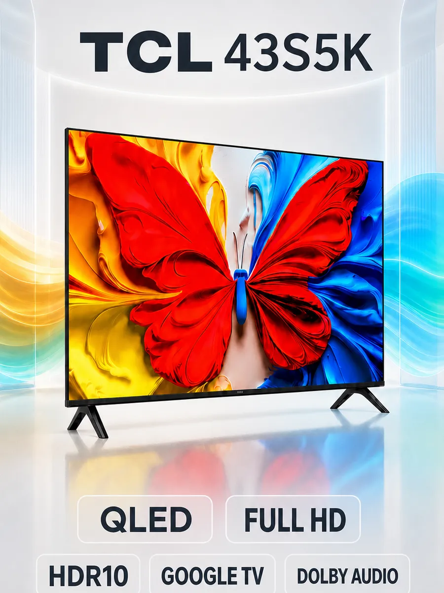 TCL Телевизор 43" 43S5K, черный