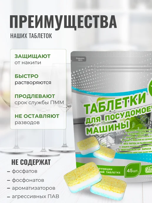 INVAMAT HOME Таблетки для посудомоечной машины 45 шт, 45 шт, фото 2