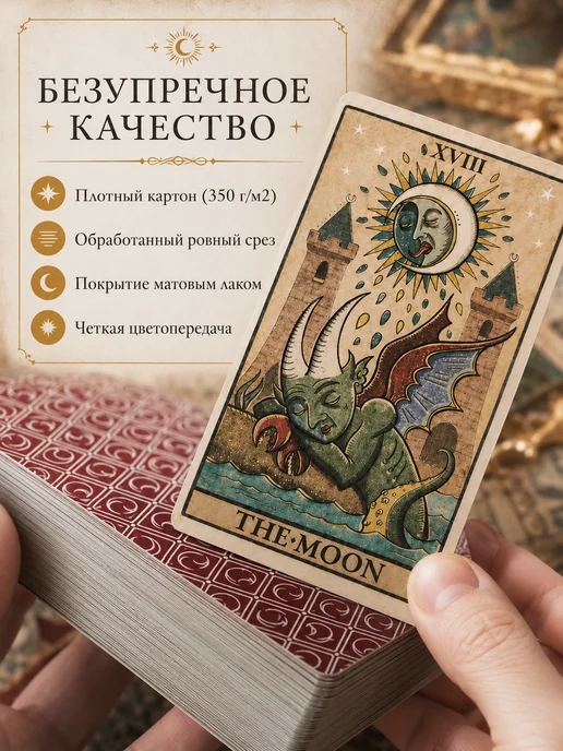 Аввалон-Ло Скарабео Триумфы луны карты таро для начинающих колода с инструкцией, вариант, фото 6