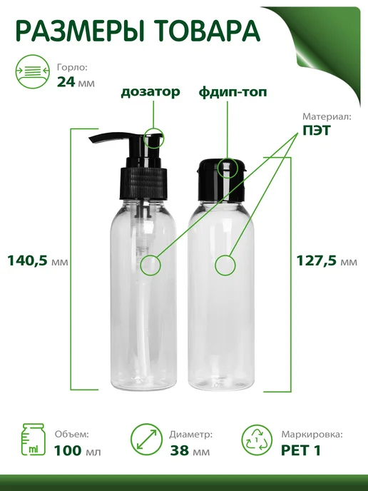Greenea Дорожный набор флаконов и банок, черный, фото 2