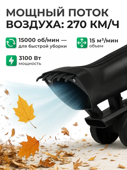 ELECTROLITE Воздуходувка садовая электрическая EL-3100, вариант, фото 3