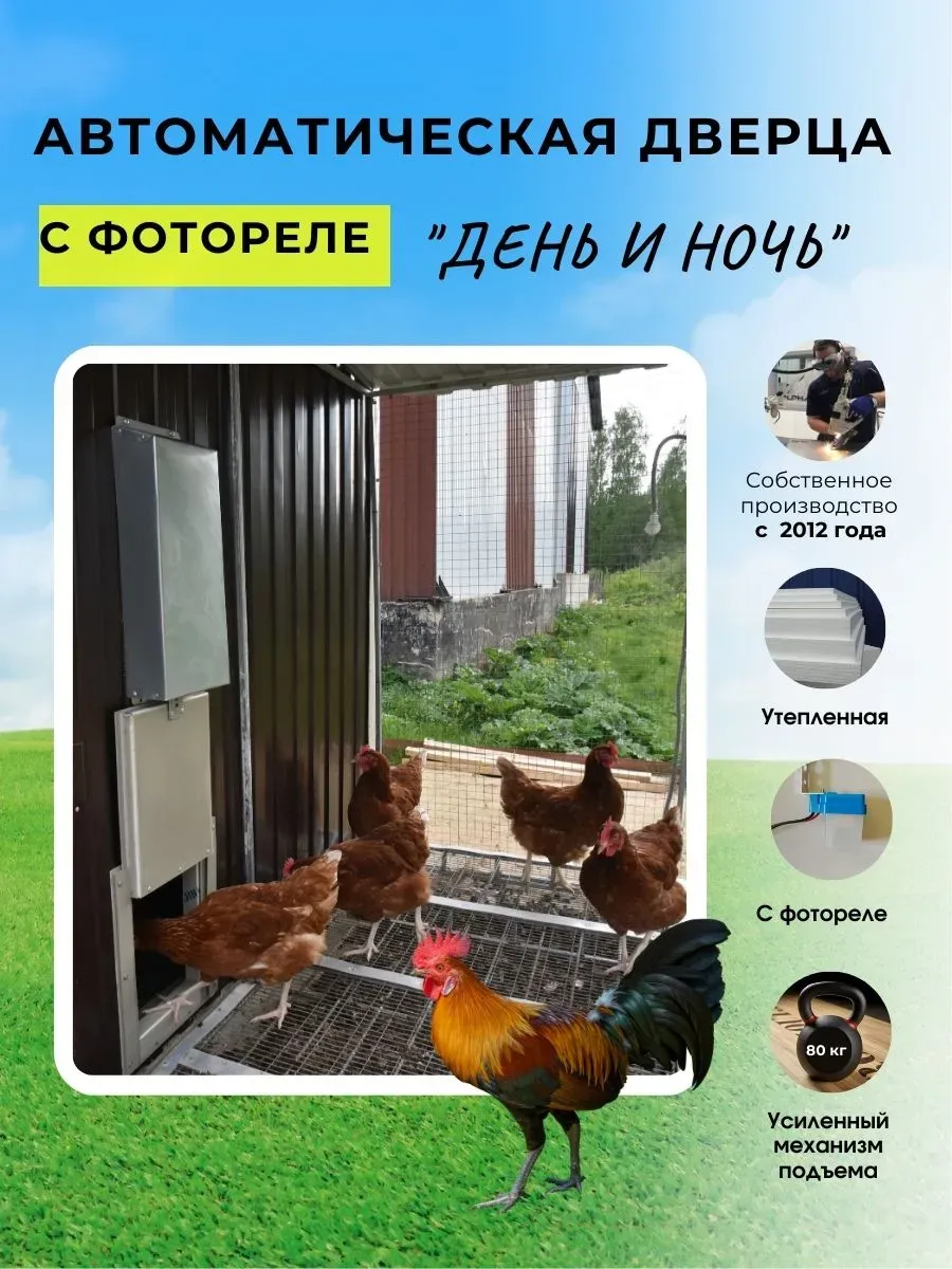 Автоматическая дверца в курятник с фотореле "День и ночь"