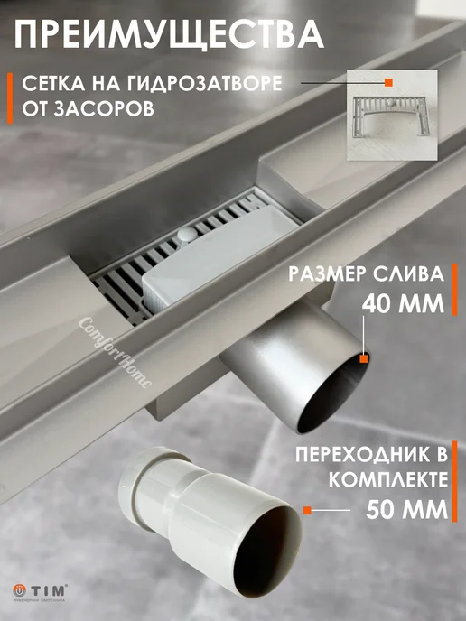 TIM Трап -лоток для душа 70х350мм, 70x350 мм, фото 2