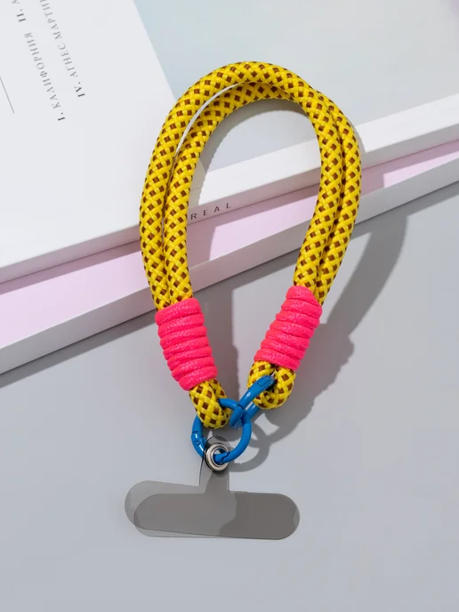 Juicy Pink Шнурок для телефона на руку летний яркий, розовый, фото 5