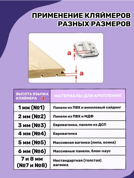 Bilti Кляймеры для панелей ПВХ №1 (800шт.) с гвоздями, 5000 шт, фото 3