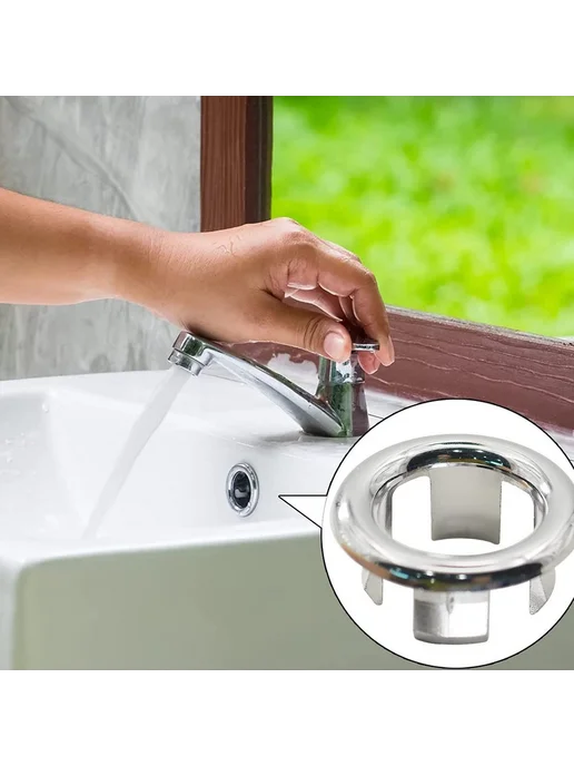 AeTing круглое кольцо для перелива, хромирова крышка для отверстия, 8 шт, фото 5