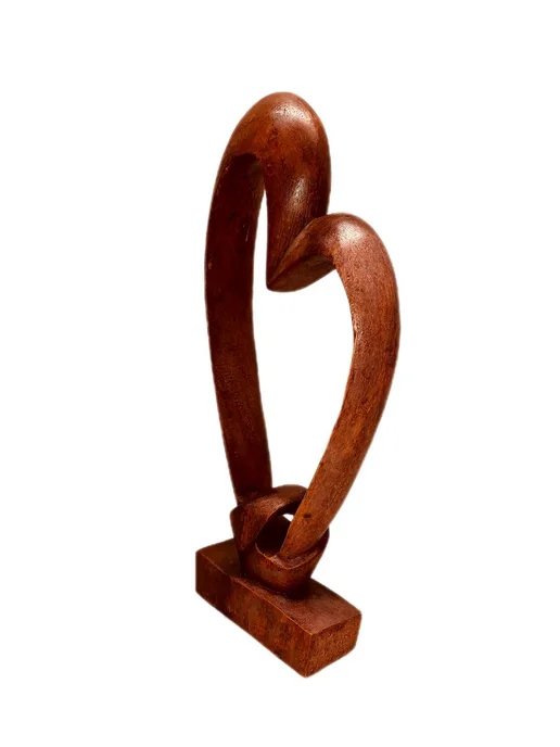 COCOSmarket Статуэтка из дерева "Абстракция Валентинка" 40см, Индонезия, коричневый, фото 2