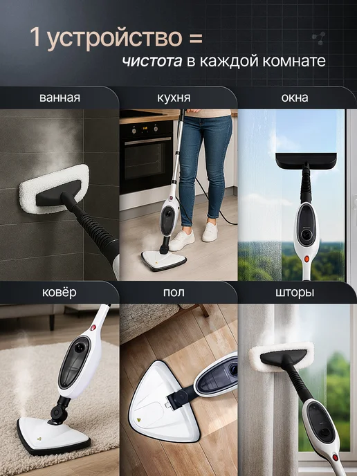 ShareTech Паровая швабра с насадками для дома, вариант, фото 3