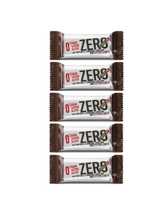 POWER PRO Протеиновый батончик 40% ZERO 5 шт 50 гр Кремовый латте, 5 шт, 50 г