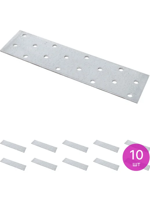 ROCKSOLID Пластина крепежная из оцинкованной стали, 100×40×2мм, 10 шт, 100x40x2 мм, 10 шт