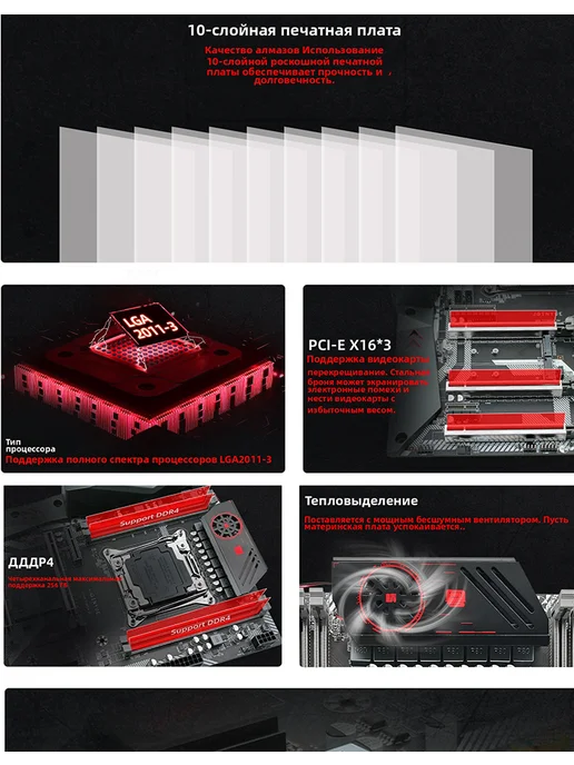 JGINYUE Материнская плата X99 TITANIUM D4 LGA 2011-3, вариант, фото 6