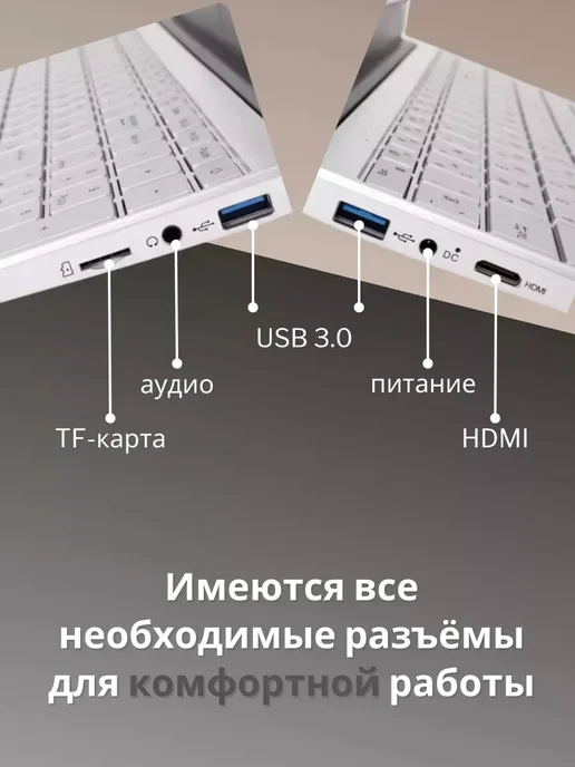 Ноутбук 15.6" Intel Celeron N4000, 8GB RAM, 256GB SSD, 8 ГБ, 256 ГБ, фото 2