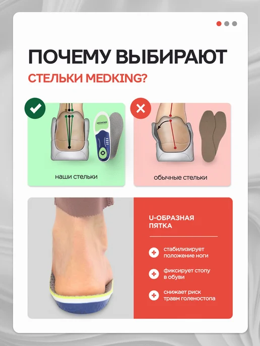 MEDKING Стельки ортопедические при плоскостопии и вальгусе каркасные, синий, фото 5